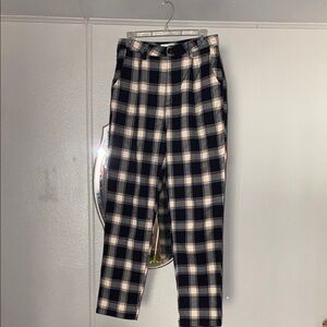 ROLLA'S Navy and Cream Plaid Chinos